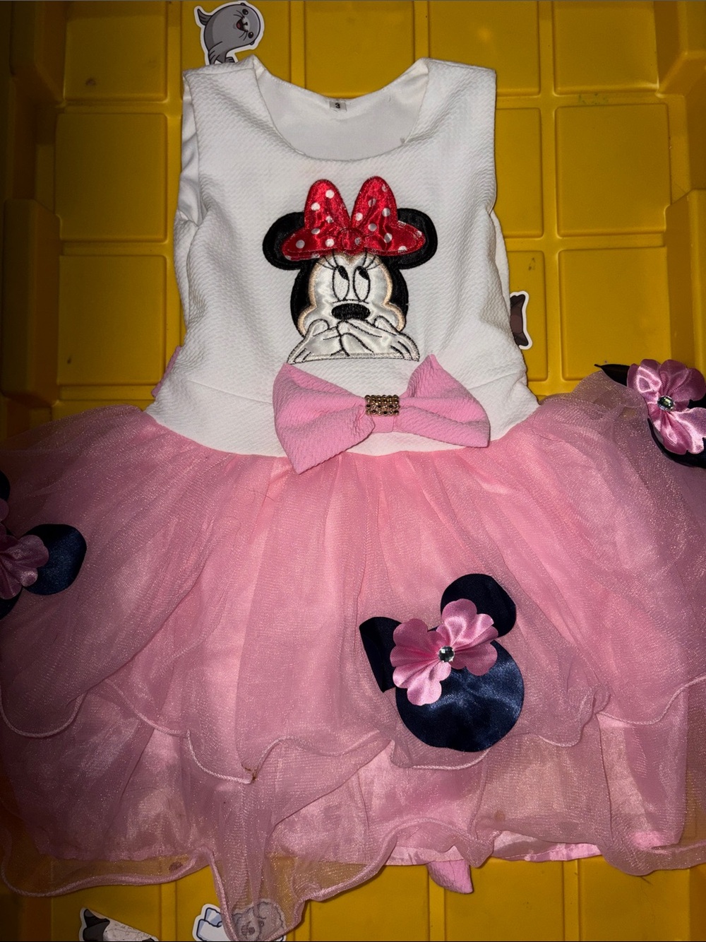 Disney Minnie Mouse Pink Tulle Dress with Bow